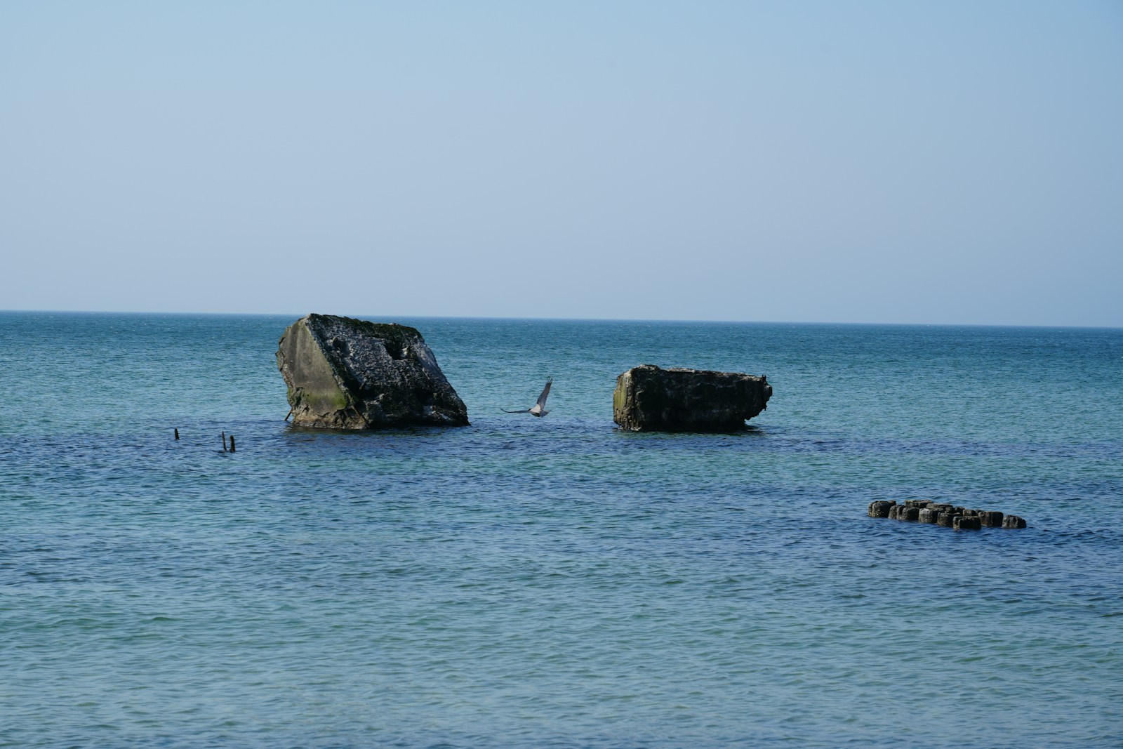 Underwater view of the Yonaguni monument showing stepped rock formation