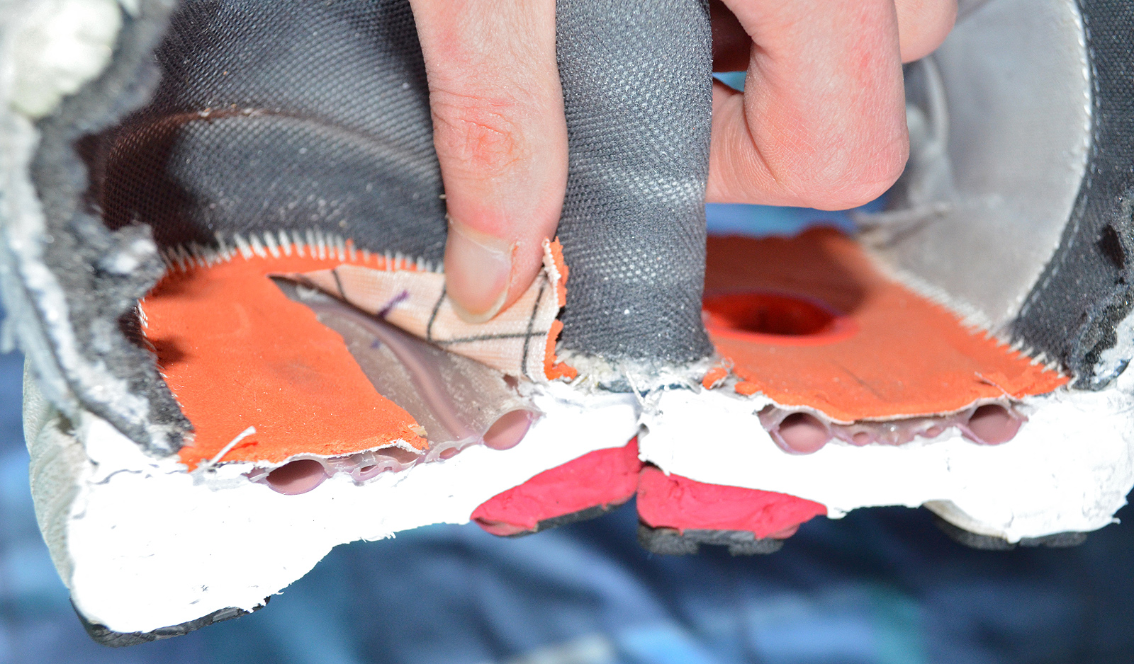 worn running shoes